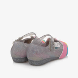 Mini Melissa-Блестящие серебряные туфли единорога для девочек | Childrensalon Outlet