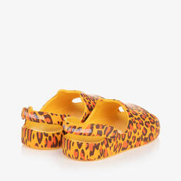 Mini Melissa-Girls Yellow Leopard Print Sandals | Childrensalon Outlet
