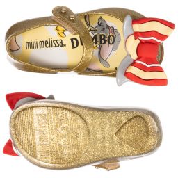 Mini Melissa-Gold Dumbo Jelly Shoe  | Childrensalon Outlet