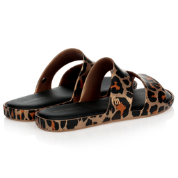 Mini Melissa-Gold Leopard Print Sliders | Childrensalon Outlet