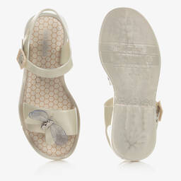 Mini Melissa-Junior Girls Ivory Pearl Bugs Jelly Sandals | Childrensalon Outlet