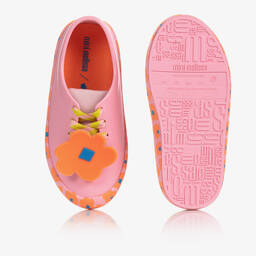 Mini Melissa-Junior Girls Pink Floral Jelly Trainers | Childrensalon Outlet
