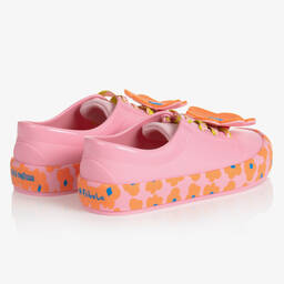 Mini Melissa-Junior Girls Pink Floral Jelly Trainers | Childrensalon Outlet