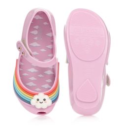 Mini Melissa-Сиренево-розовые резиновые туфли с облачками | Childrensalon Outlet