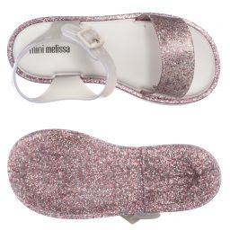Mini Melissa-Pink Glitter Jelly Sandals | Childrensalon Outlet