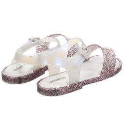 Mini Melissa-Pink Glitter Jelly Sandals | Childrensalon Outlet
