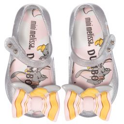 Mini Melissa-Silver Dumbo Jelly Shoes  | Childrensalon Outlet