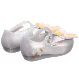 Mini Melissa-Silver Dumbo Jelly Shoes  | Childrensalon Outlet