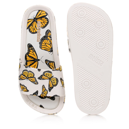 Mini Melissa-Белые шлепанцы с принтом в виде бабочек | Childrensalon Outlet
