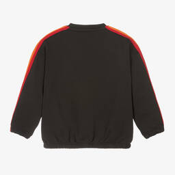 Mini Rodini-Черный хлопковый свитшот с радужными полосками | Childrensalon Outlet