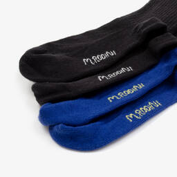 Mini Rodini-Синие и черные носки из органического хлопка (2пары) | Childrensalon Outlet