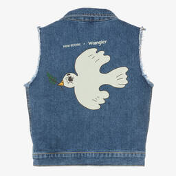 Mini Rodini-Синий джинсовый жилет с голубем | Childrensalon Outlet