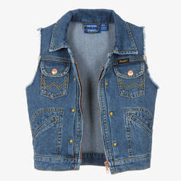 Mini Rodini-Синий джинсовый жилет с голубем | Childrensalon Outlet
