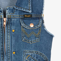 Mini Rodini-Синий джинсовый жилет с голубем | Childrensalon Outlet