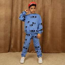 Mini Rodini-Blue Organic Cotton Ritzratz Sweatshirt | Childrensalon Outlet