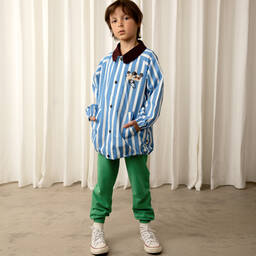 Mini Rodini-Дождевик в бело-голубую полоску с мышатами | Childrensalon Outlet