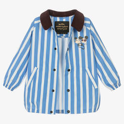 Mini Rodini-Дождевик в бело-голубую полоску с мышатами | Childrensalon Outlet
