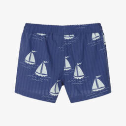 Mini Rodini-Boys Azure Seersucker Sailing Shorts | Childrensalon Outlet