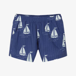 Mini Rodini-Boys Azure Seersucker Sailing Shorts | Childrensalon Outlet