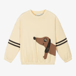 Mini Rodini-Boys Beige Pup Patterned Sweater | Childrensalon Outlet