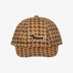Mini Rodini-Boys Brown Check Cotton Hat | Childrensalon Outlet