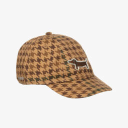 Mini Rodini-Boys Brown Check Cotton Hat | Childrensalon Outlet