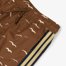 Mini Rodini-Boys Brown Seagull Print Swim Shorts | Childrensalon Outlet