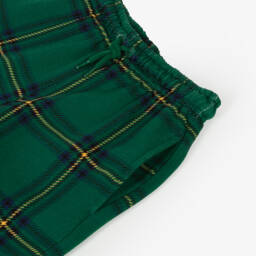 Mini Rodini-Boys Green Check Cotton Joggers | Childrensalon Outlet