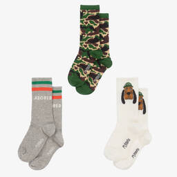 ميني روديني-جوارب قطن عضوي محبوك للأولاد (عدد 3) | Childrensalon Outlet