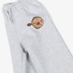 Mini Rodini-Серые брюки с рыбным принтом для мальчиков | Childrensalon Outlet