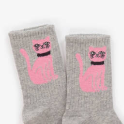 ميني روديني-جوارب مزيج قطن عضوي لون رمادي وأسود (عد 2 ) | Childrensalon Outlet