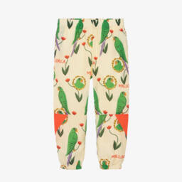 Mini Rodini-Boys Ivory Parrot Pattern Joggers | Childrensalon Outlet
