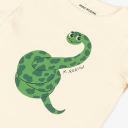 Mini Rodini-Boys Ivory Serpent Tee | Childrensalon Outlet