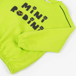 Mini Rodini-Светло-зеленый пуловер с кошачьим мотивом для мальчиков | Childrensalon Outlet