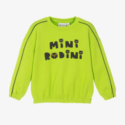 Mini Rodini-Светло-зеленый пуловер с кошачьим мотивом для мальчиков | Childrensalon Outlet
