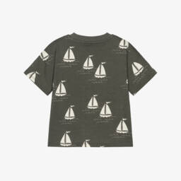 Mini Rodini-Boys Nautical Grey Organic Tee | Childrensalon Outlet