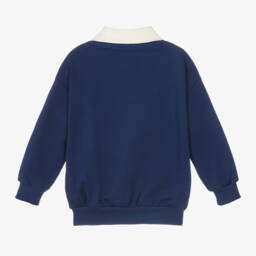 Mini Rodini-Boys Navy Organic Cotton Jumper | Childrensalon Outlet