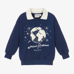 Mini Rodini-Boys Navy Organic Cotton Jumper | Childrensalon Outlet