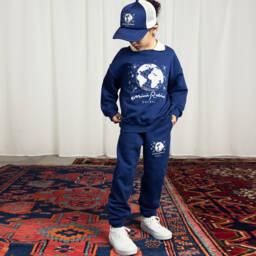 Mini Rodini-Boys Navy Organic Cotton Jumper | Childrensalon Outlet