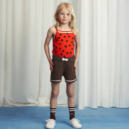Mini Rodini-Boys Organic Knit Brown Shorts | Childrensalon Outlet
