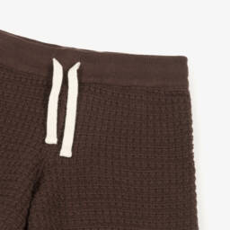 Mini Rodini-Boys Organic Knit Brown Shorts | Childrensalon Outlet