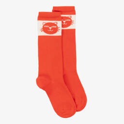 Mini Rodini-Boys Playful Red Cat Socks | Childrensalon Outlet