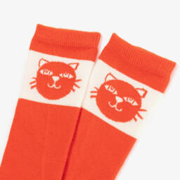 Mini Rodini-Boys Playful Red Cat Socks | Childrensalon Outlet