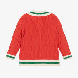 Mini Rodini-Красный вязаный свитер с пеликаном | Childrensalon Outlet