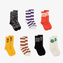 Mini Rodini-Boys Vibrant Organic Cotton Socks Set | Childrensalon Outlet