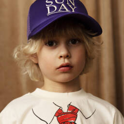 ميني روديني-قبعة مهرجان بنفسجية للأولاد من النيوبرين | Childrensalon Outlet