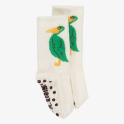 Mini Rodini-Boys White Pelican Grip Socks | Childrensalon Outlet