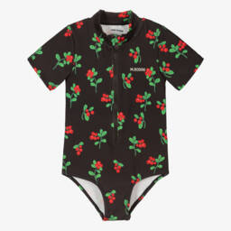 Mini Rodini-Girls Black Berry Print Swimsuit (UPF 40+) | Childrensalon Outlet