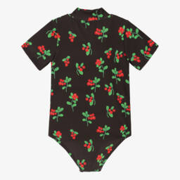 Mini Rodini-Girls Black Berry Print Swimsuit (UPF 40+) | Childrensalon Outlet