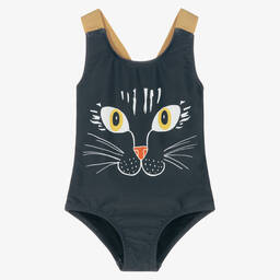 Mini Rodini-Черный купальник с котом (UPF50+) | Childrensalon Outlet